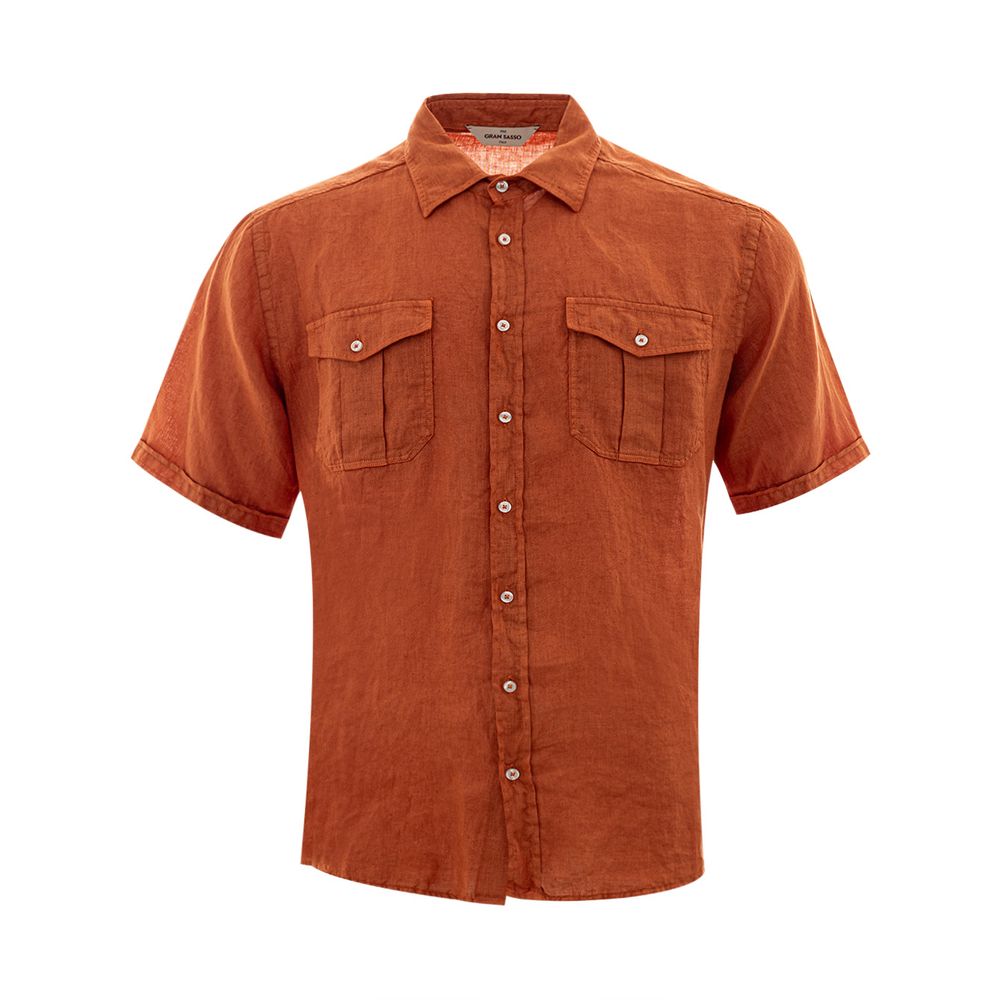 Elegant Linen Brown Shirt for Men
