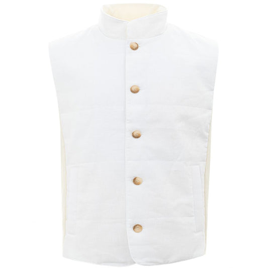 Elegant White Linen-Cotton Blend Jacket