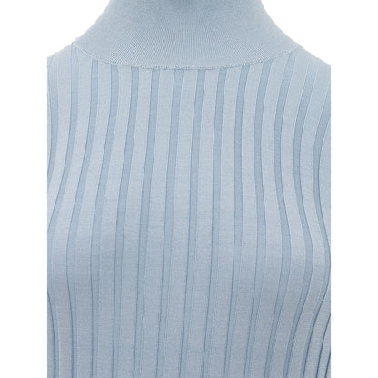 Elegant Silk Sweater in Light Blue
