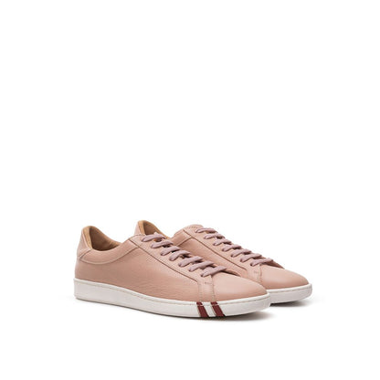 Elegant Pink Leather Sneakers