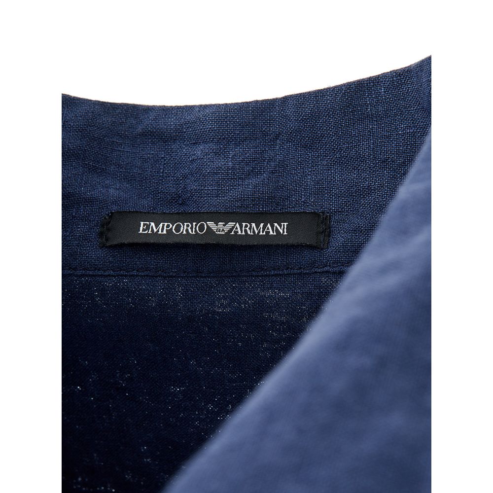 Elegant Blue Linen Men's Jacket