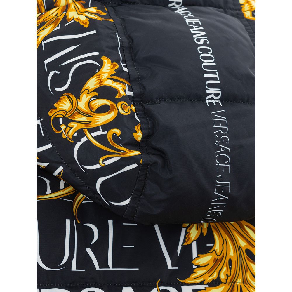 Sleek Black Versace Polyamide Jacket