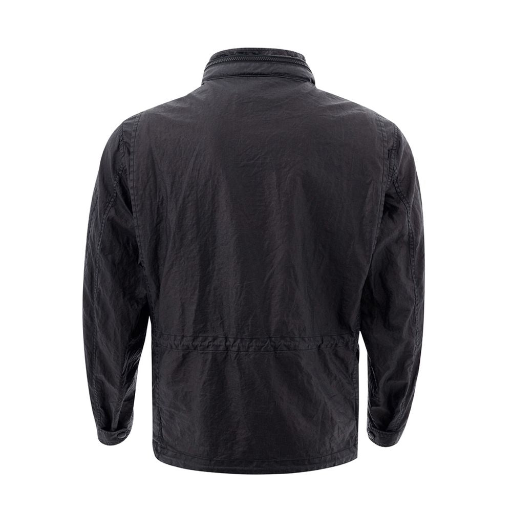 Chic Black Resina Polyethylene Jacket for Men