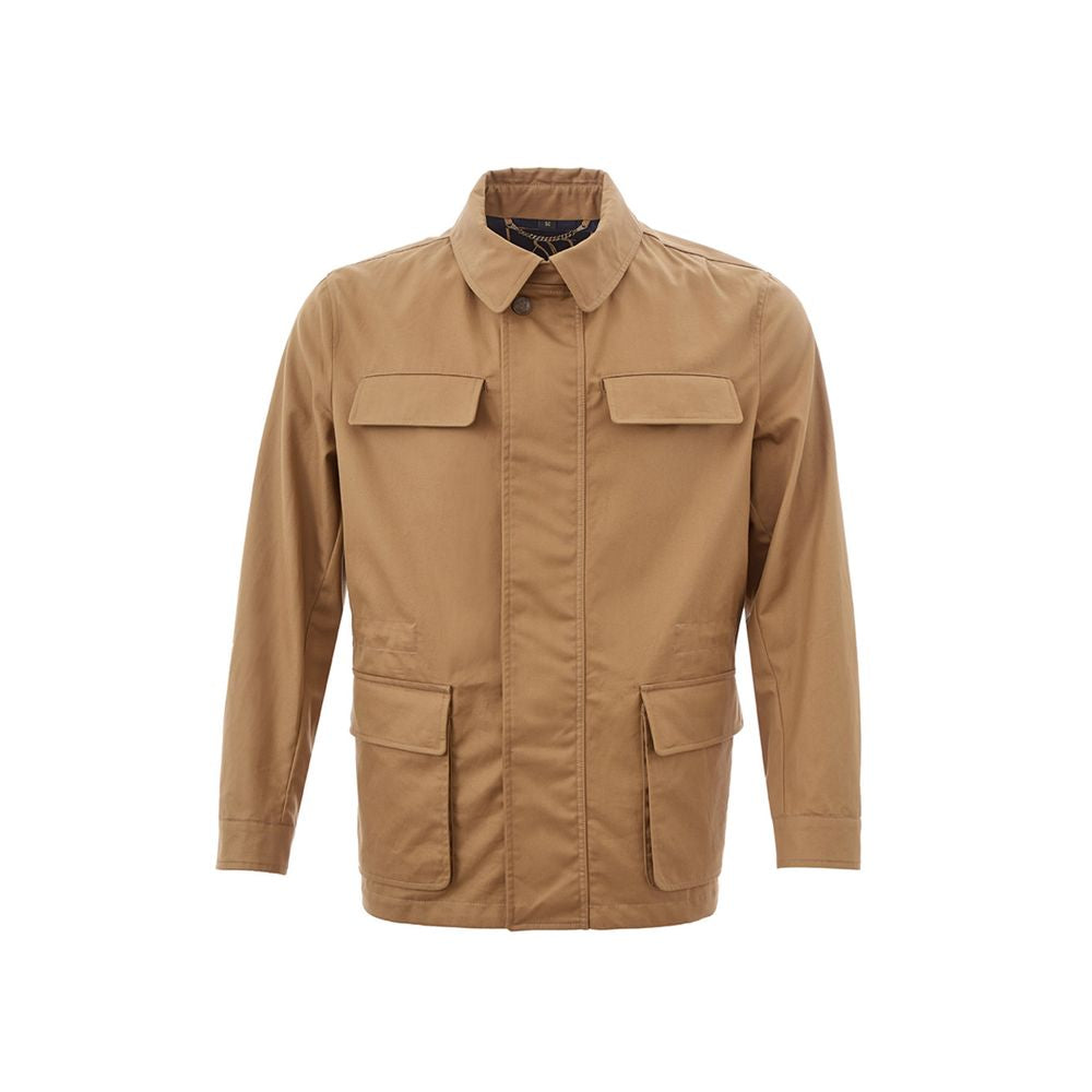 Elegant Cotton Brown Jacket for Men