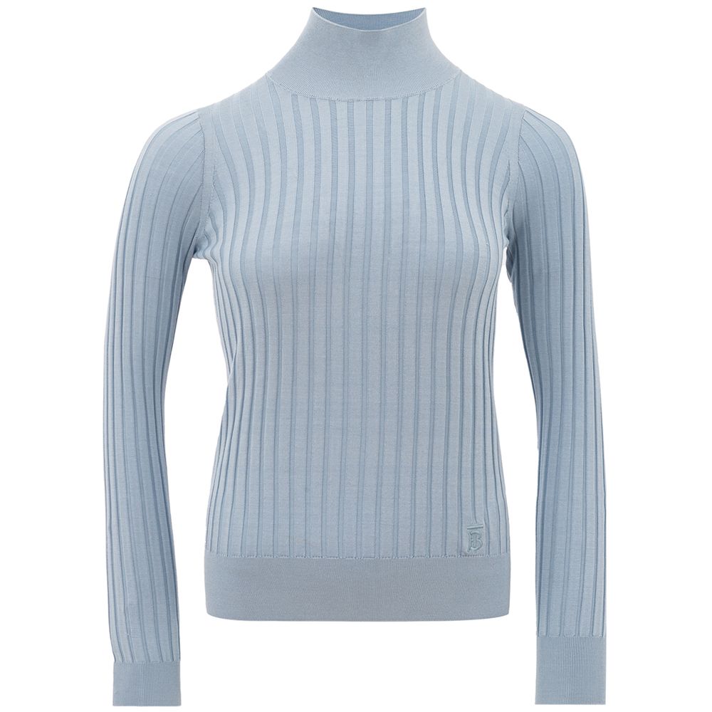 Elegant Silk Sweater in Light Blue