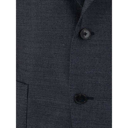 Elegant Gray Wool Jacket for Sophisticated Men