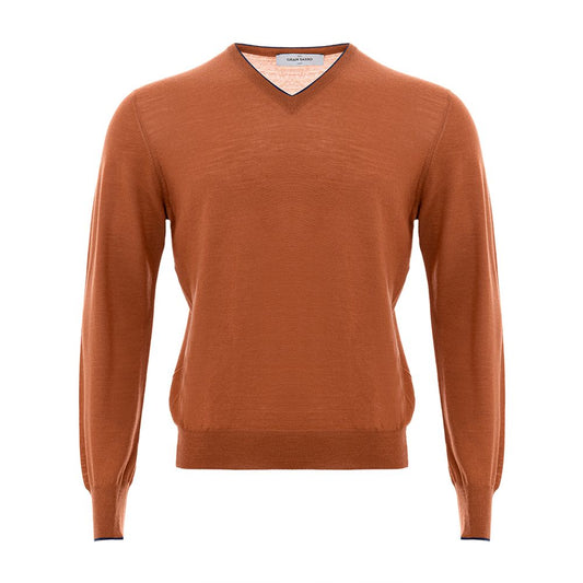 Chic Orange Woolen Sweater for Sophisticated Men