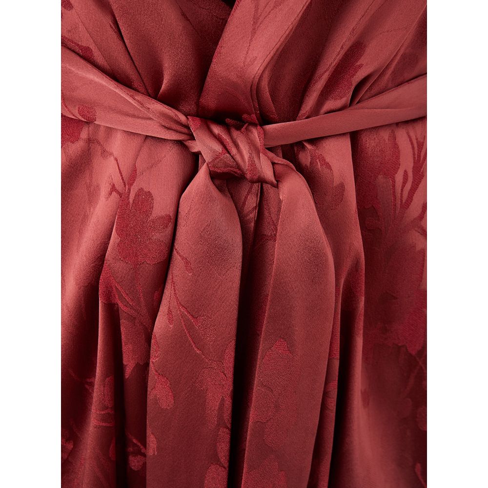 Elegant Red Acetate Jacket for Women