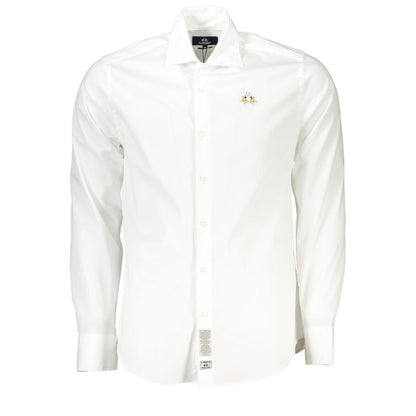 Chic Slim Fit Long Sleeved White Shirt