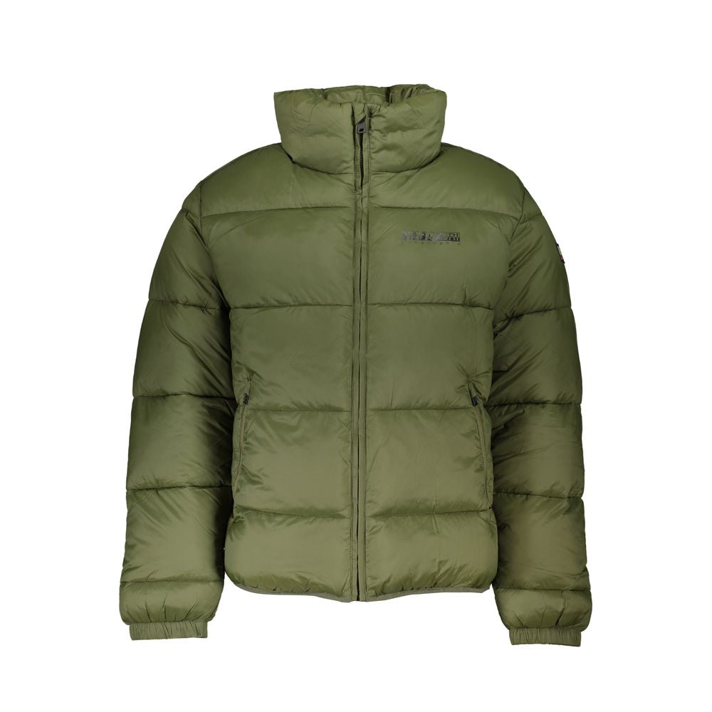 Eco-Conscious Green Jacket with Logo Detail