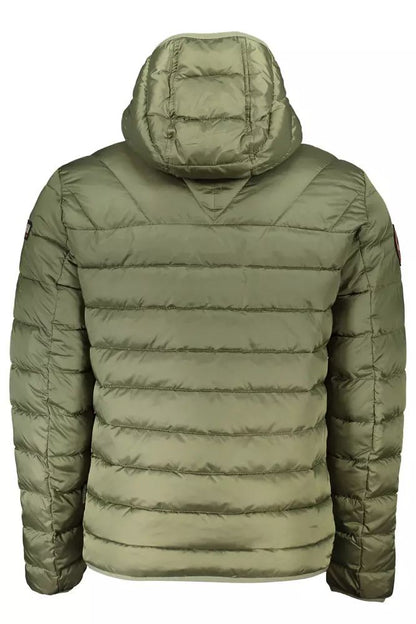 Sleek Polyamide Hooded Jacket in Green