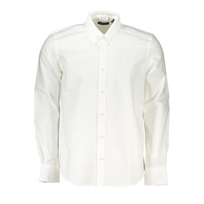 Elegant White Long Sleeve Button-Down Shirt