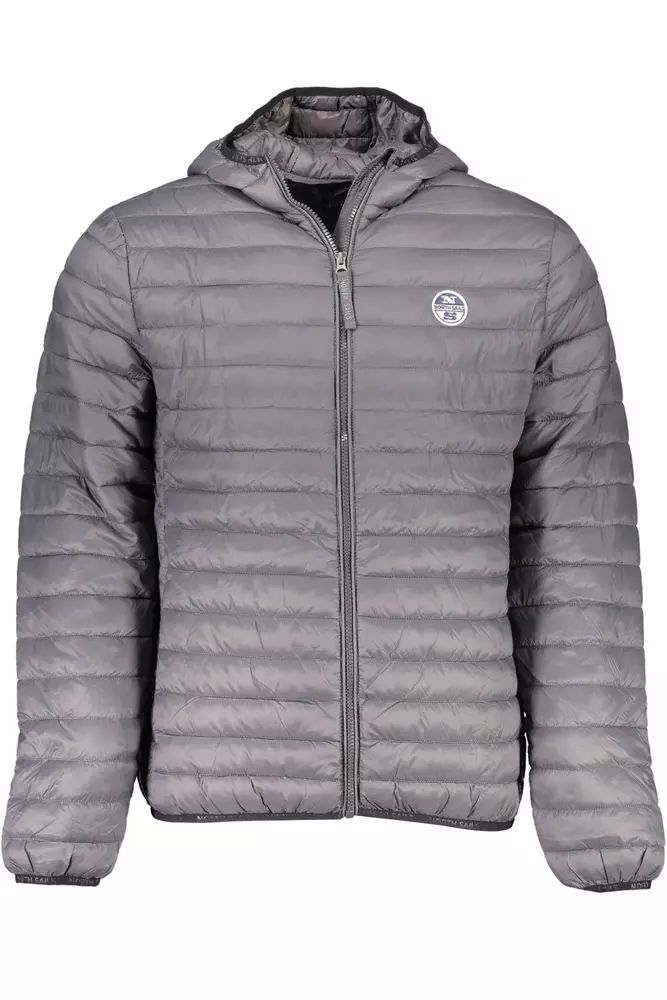 Sleek Hooded Polyamide Jacket in Gray