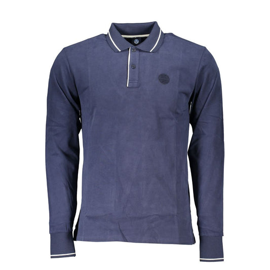 Sustainable Chic Blue Polo with Contrast Details
