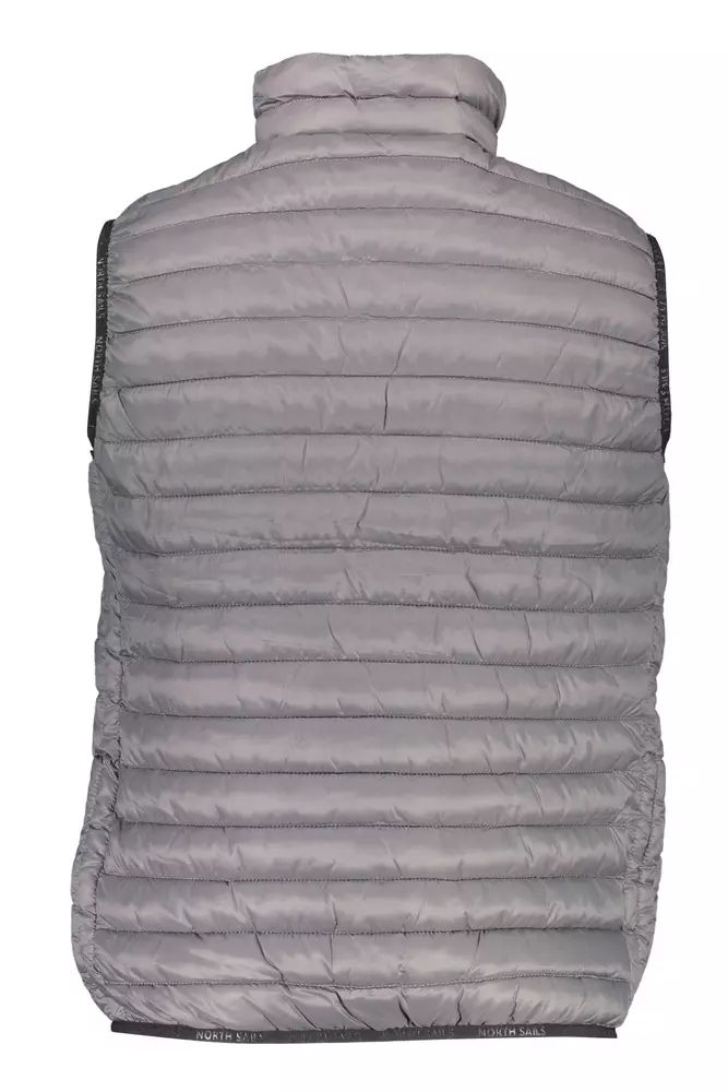 Sleek Sleeveless Gray Polyamide Vest