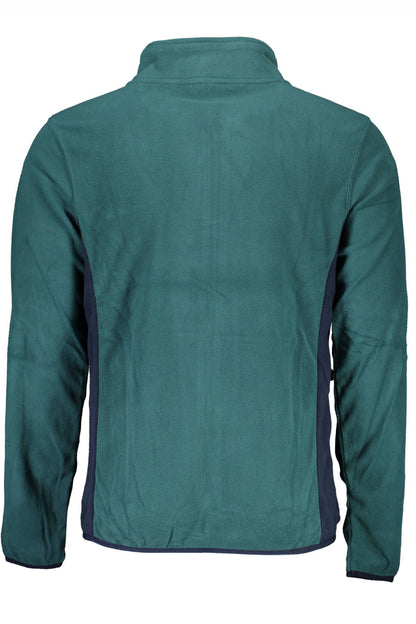 Green Contrast Detail Zip Sweater