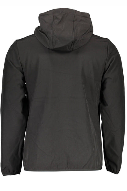 Sleek Soft Shell Hooded Jacket in Black