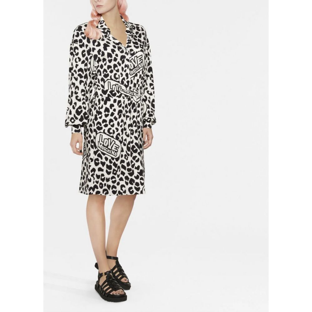 Chic Monochrome Leopard Dress