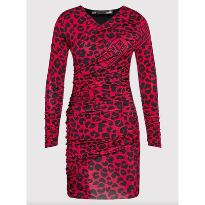 Chic Leopard Texture Dress in Pink and Black