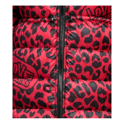 Chic Leopard Print Long Down Jacket