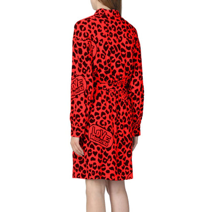 Elegant Viscose Blend Leopard Print Dress