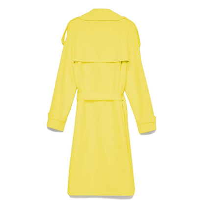 Elegant Double-Breasted Trench Coat in Yellow