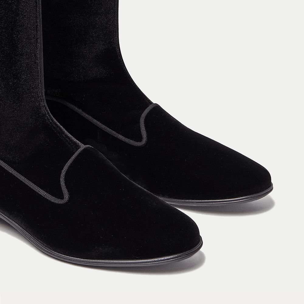 Elegant Velvet Ankle Boots for Women