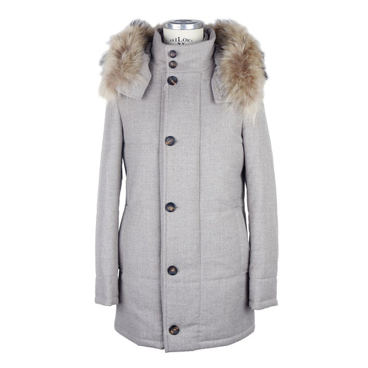 Italian Wool-Cashmere Blend Gray Jacket