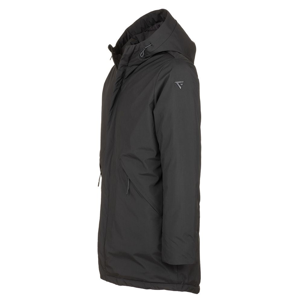 Sleek Men's Tech Fabric Jacket with Hood