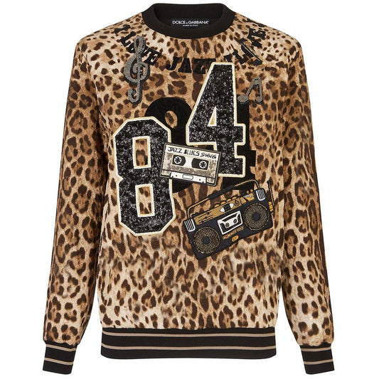 Embellished Leopard Print Sweatshirt