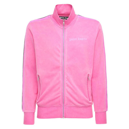 Elegant Pink Nylon Turtleneck Jacket