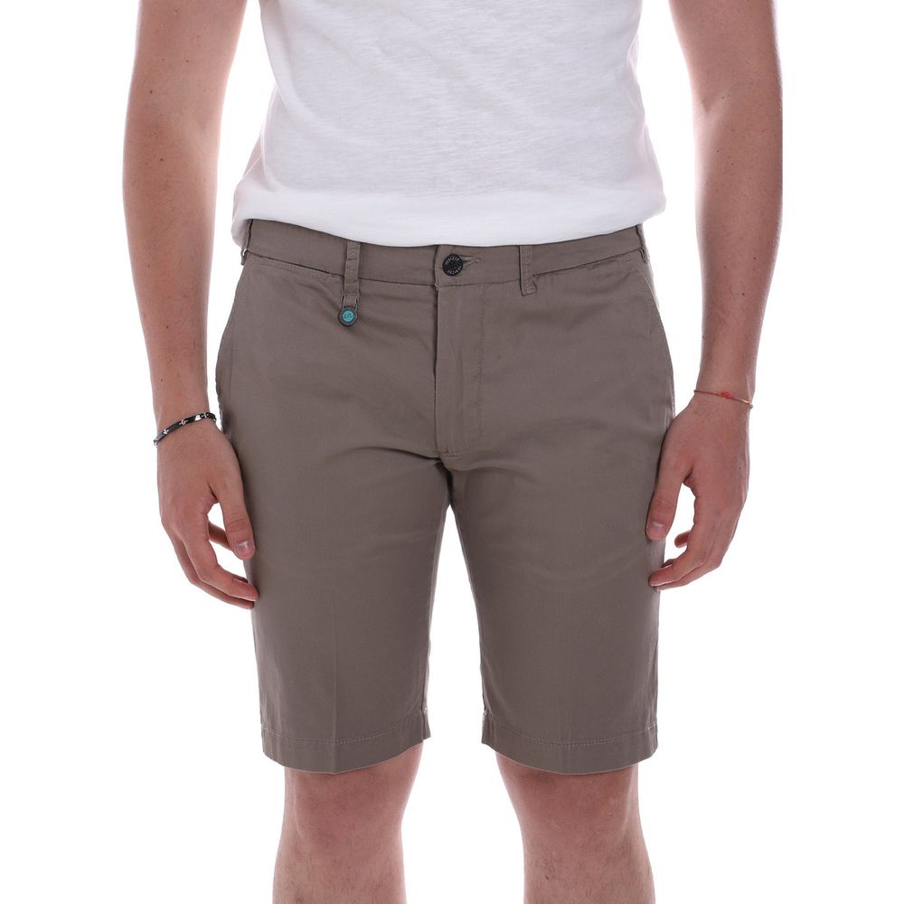 Chic Gray Four-Pocket Bermuda Shorts