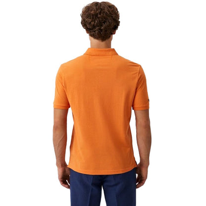 Chic Orange Cotton Polo for the Iconic Gentleman