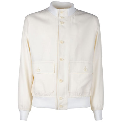 Elegant White Lightweight Wool Jacket