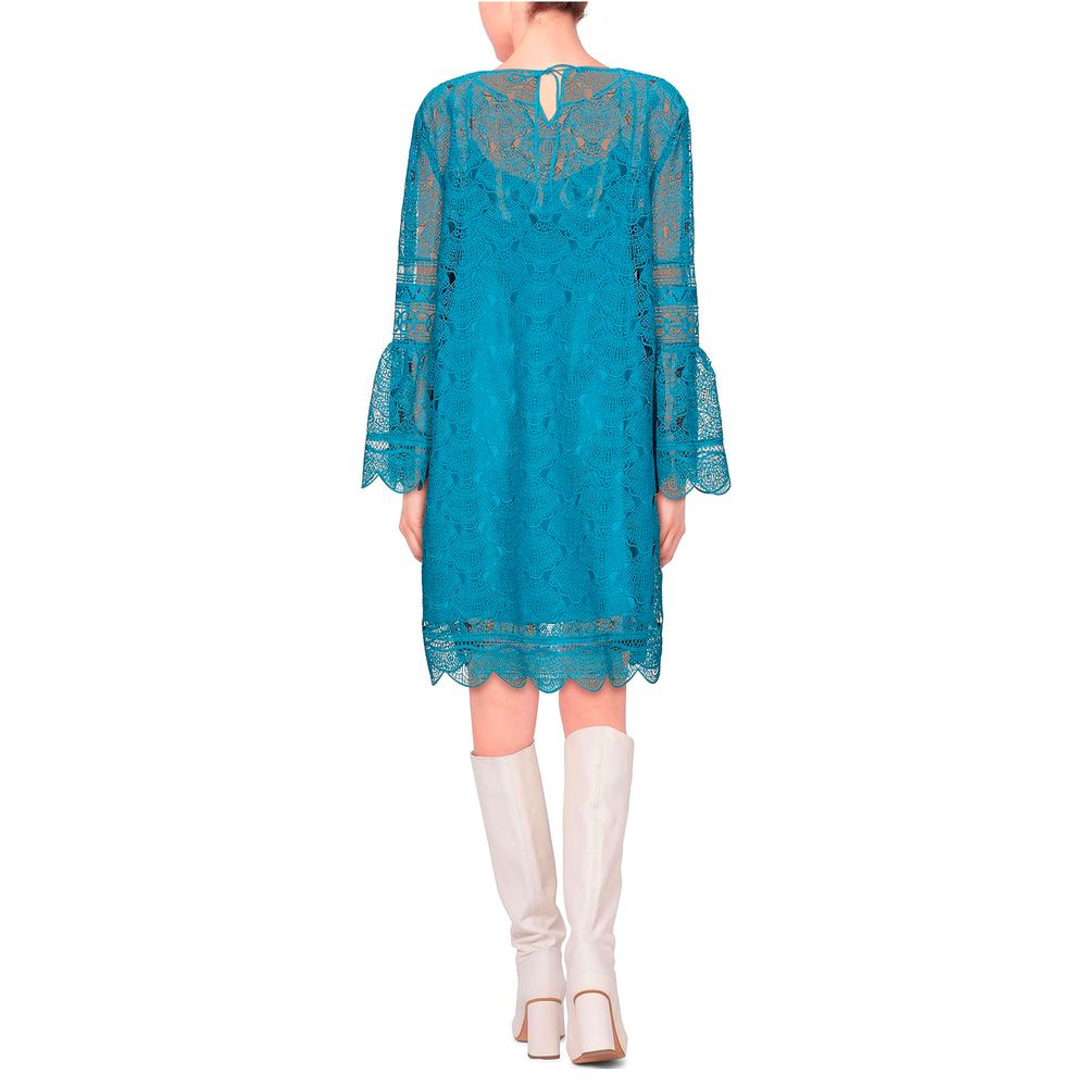 Sky Blue Embroidered Short Dress