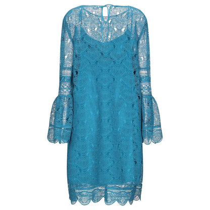 Sky Blue Embroidered Short Dress