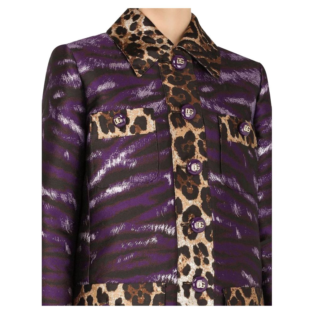 Purple Polyester Jackets & Coat