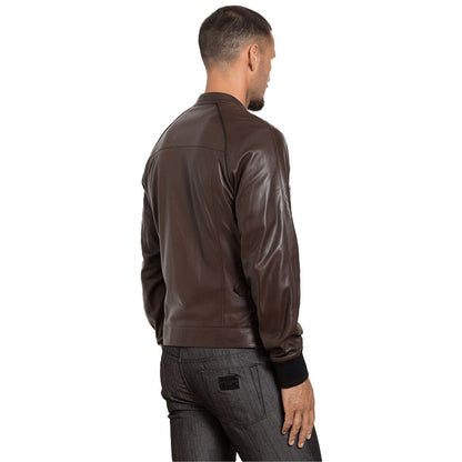 Brown Leather Di Lambskin Jacket