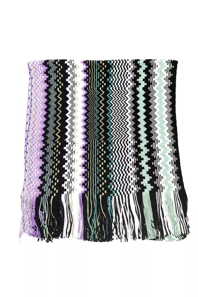 Geometric Fantasy Fringed Scarf