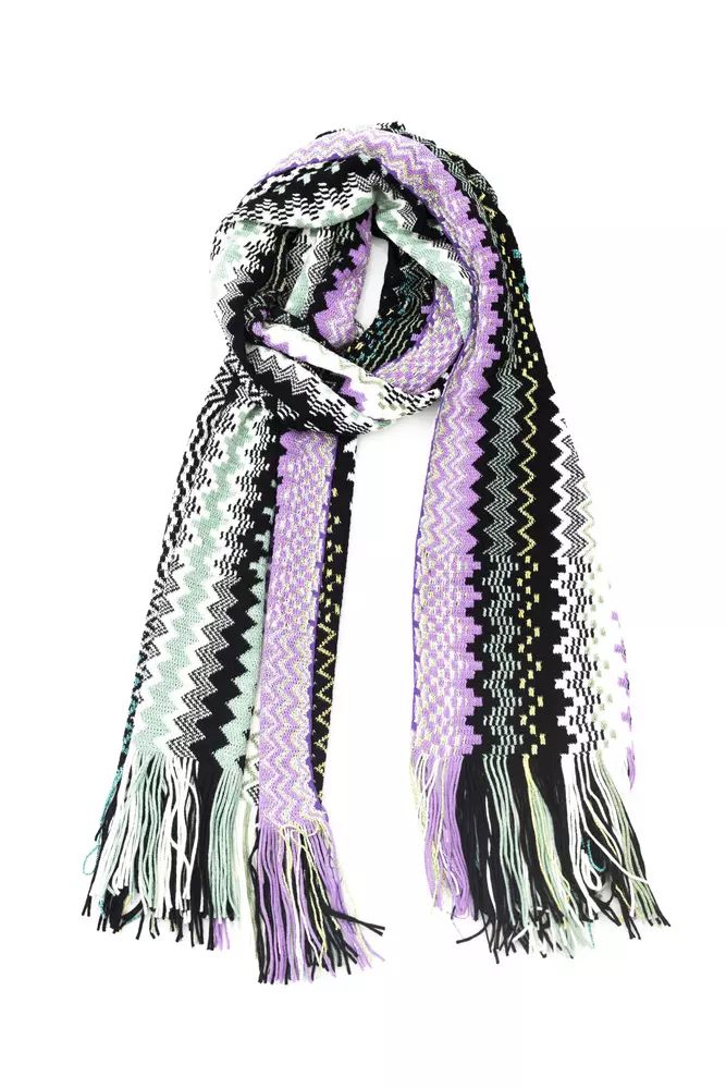 Geometric Fantasy Fringed Scarf