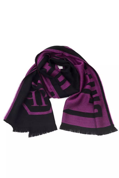 Elegant Purple Wool-Blend Scarf