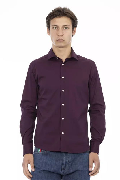 Chic Bordeaux Slim Fit Men's Shirt