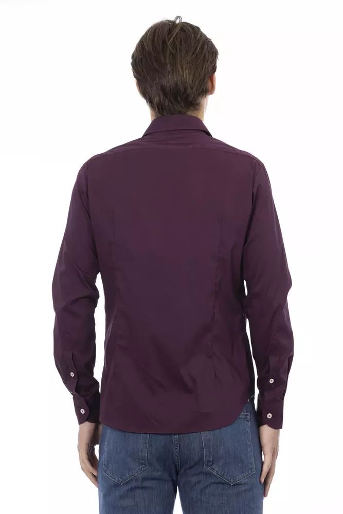 Chic Bordeaux Slim Fit Men's Shirt