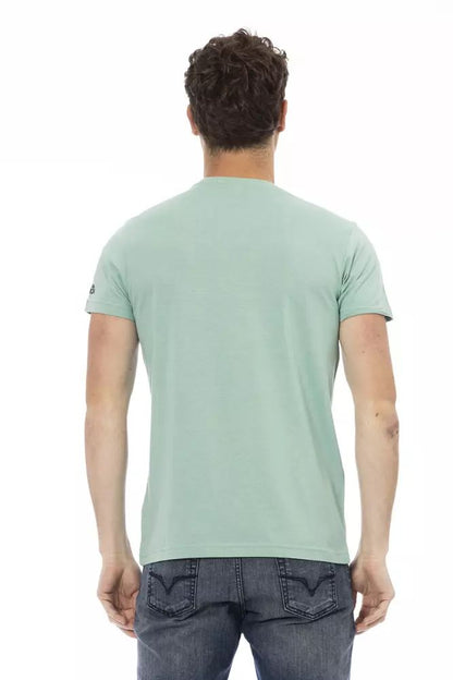 Casual Chic Green Tee with Graphic Appeal
