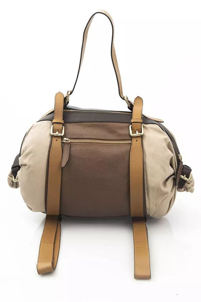 Elegant Beige Leather Backpack
