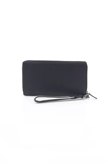 Sleek Blue Leather Zip Wallet