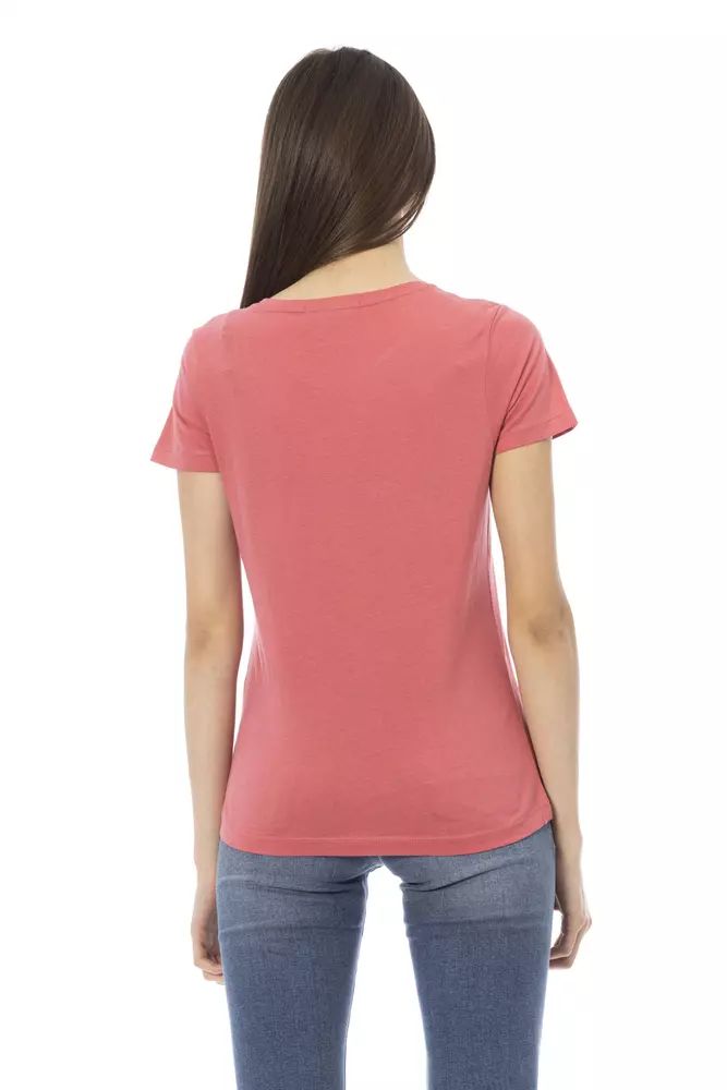 Chic Pink Short Sleeve Round Neck Tee