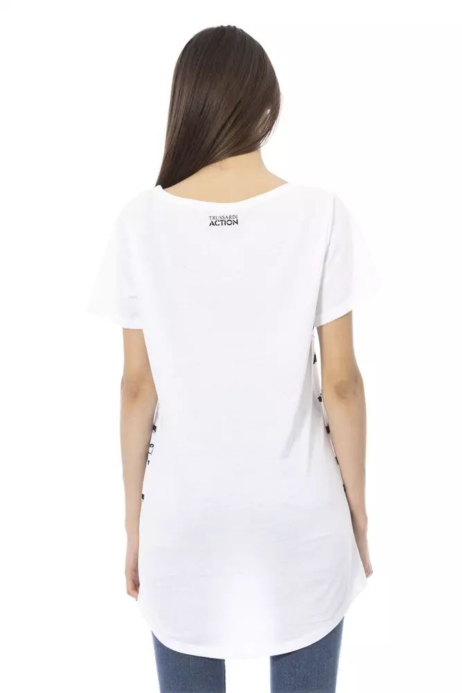 Chic White Cotton Blend Tee