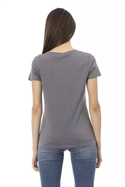 Elegant Grey Short Sleeve Chic Tee