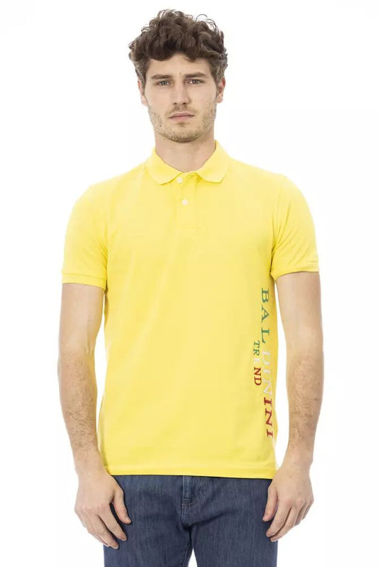 Chic Yellow Short Sleeve Cotton Polo